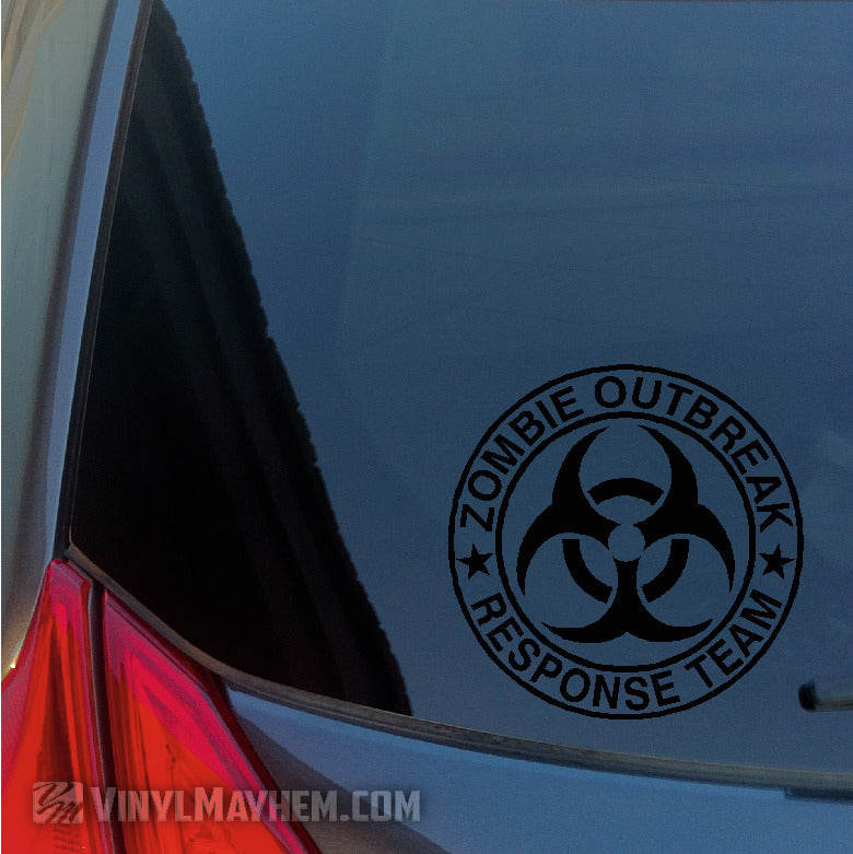 Zombie Outbreak Response Team biohazard symbol vinyl sticker