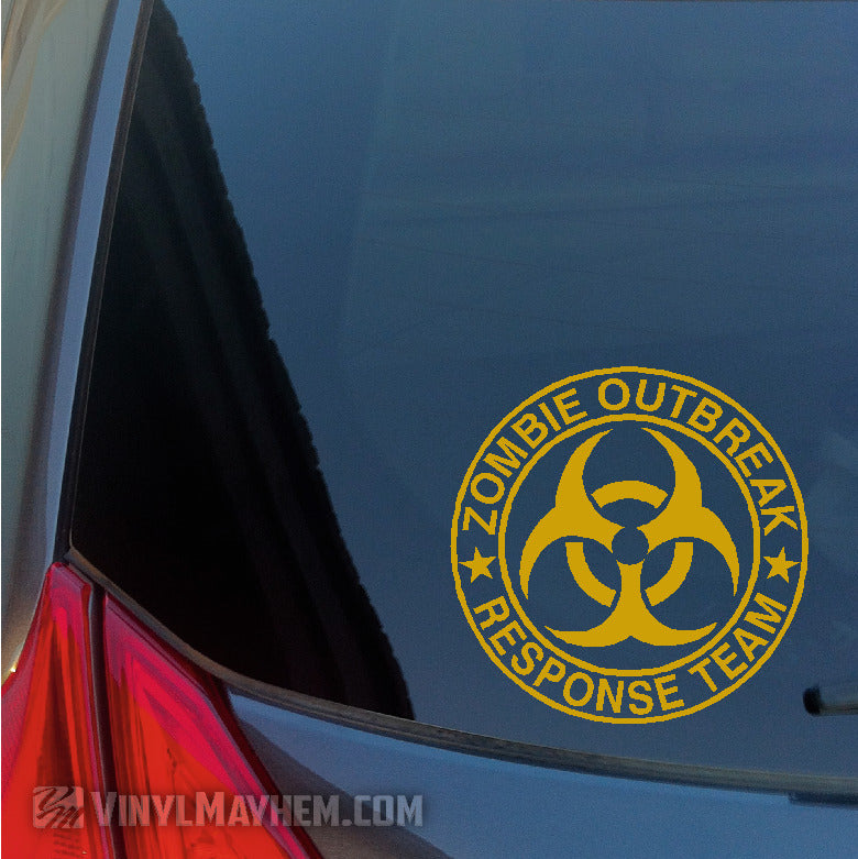 Zombie Outbreak Response Team biohazard symbol vinyl sticker