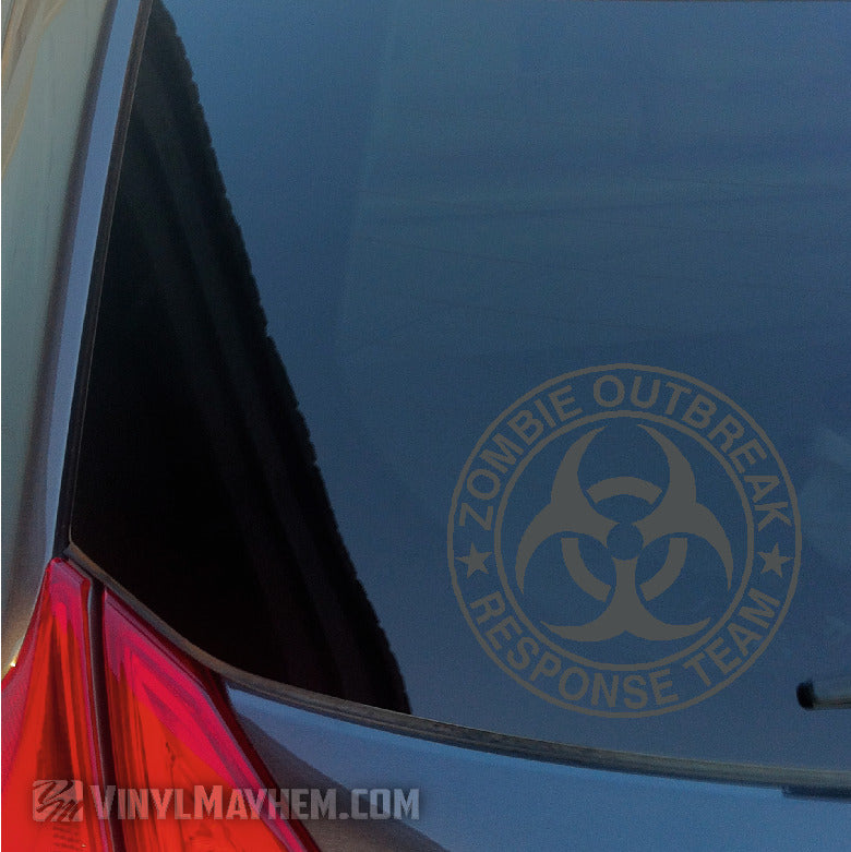 Zombie Outbreak Response Team biohazard symbol vinyl sticker
