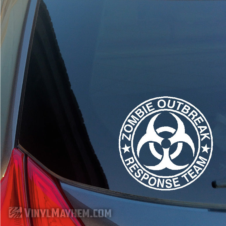 Zombie Outbreak Response Team biohazard symbol vinyl sticker