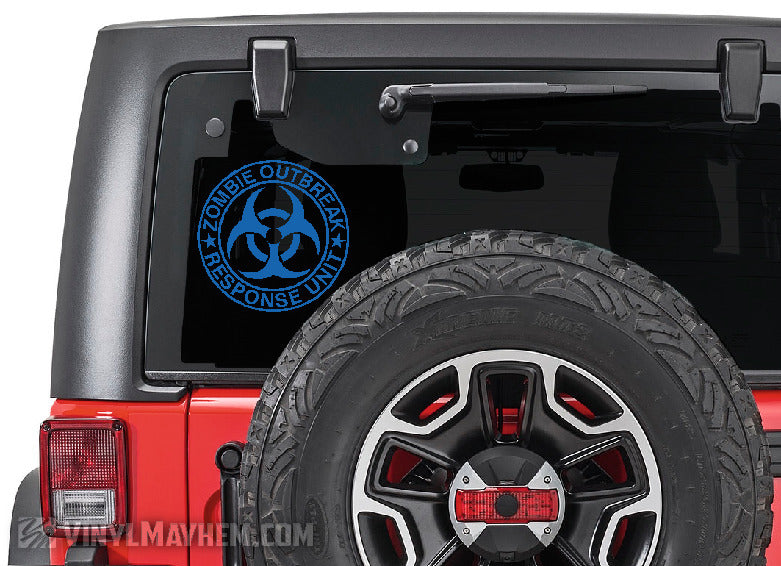Zombie Outbreak Response Unit biohazard symbol vinyl sticker