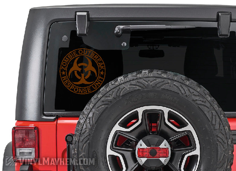 Zombie Outbreak Response Unit biohazard symbol vinyl sticker