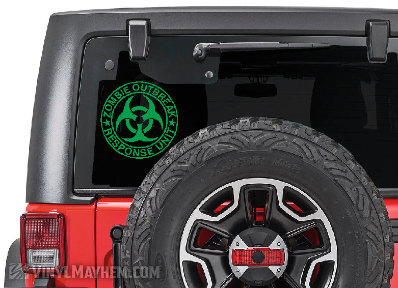 Zombie Outbreak Response Unit biohazard symbol vinyl sticker
