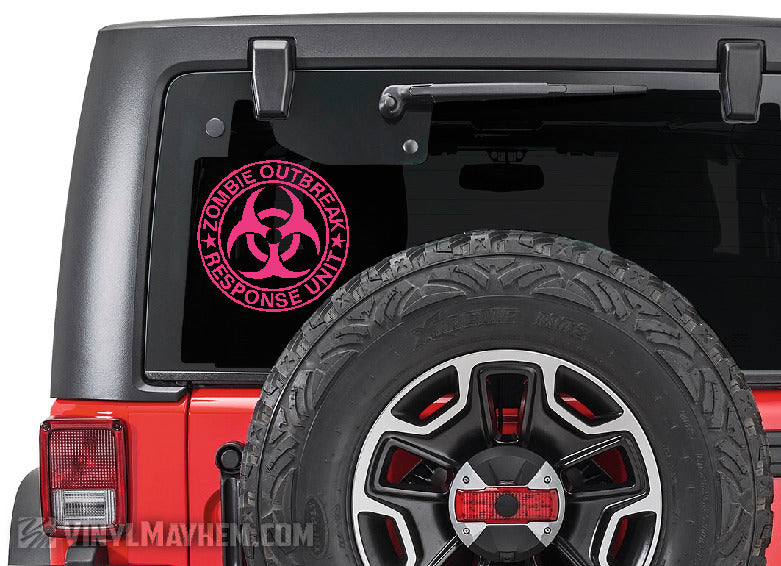 Zombie Outbreak Response Unit biohazard symbol vinyl sticker