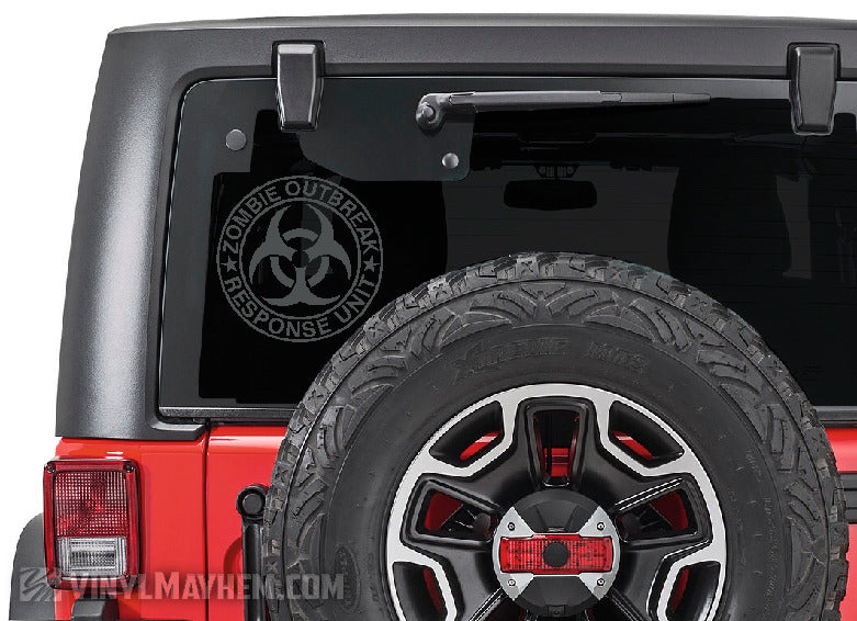Zombie Outbreak Response Unit biohazard symbol vinyl sticker