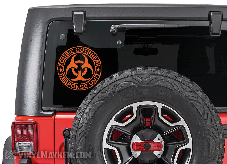 Zombie Outbreak Response Unit biohazard symbol vinyl sticker