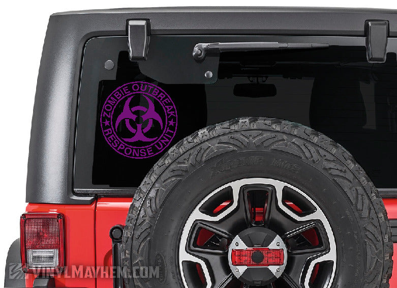 Zombie Outbreak Response Unit biohazard symbol vinyl sticker
