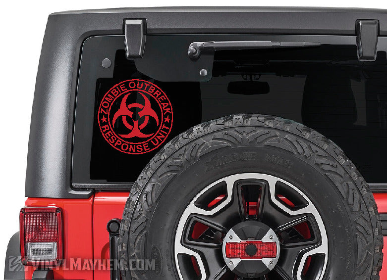 Zombie Outbreak Response Unit biohazard symbol vinyl sticker