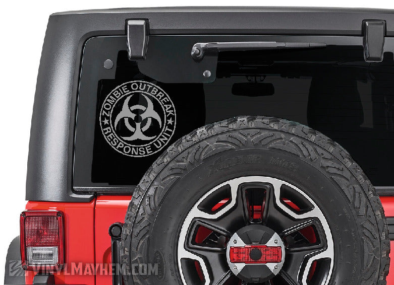 Zombie Outbreak Response Unit biohazard symbol vinyl sticker