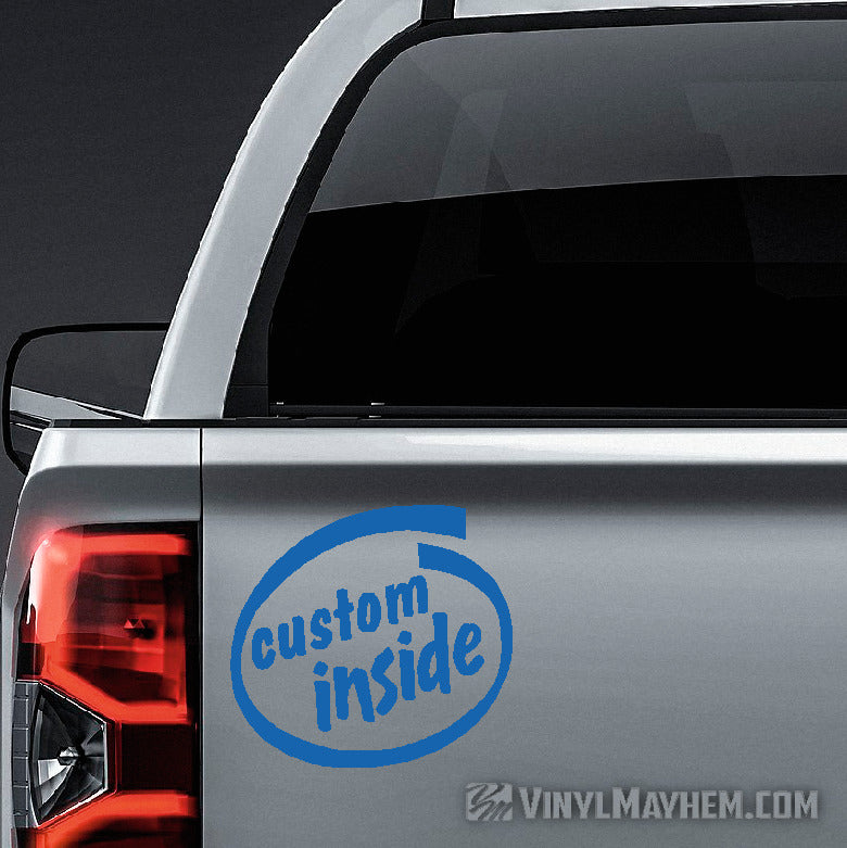 Inside add custom text vinyl sticker