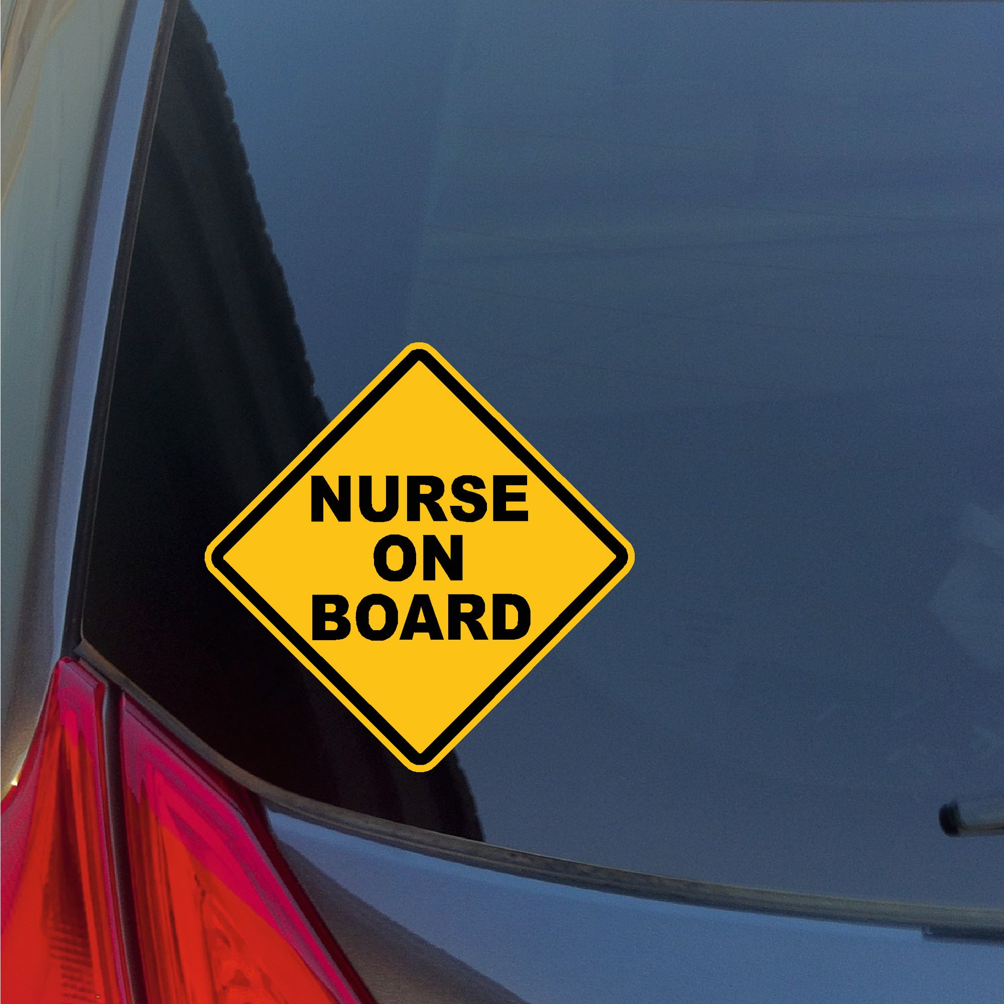 Nurse On Board caution road sign sticker