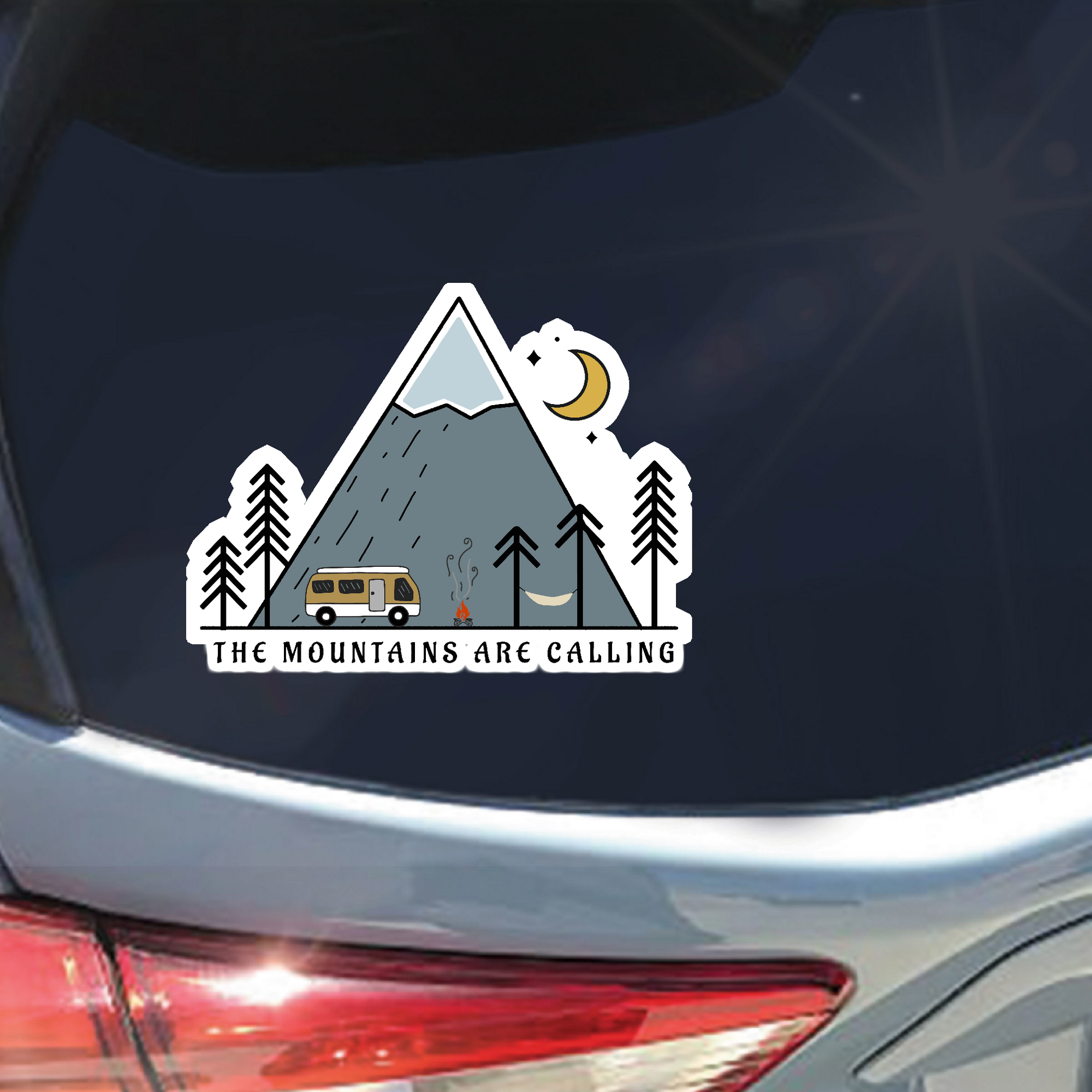 The Mountains Are Calling RV Camping Hiking Travel sticker