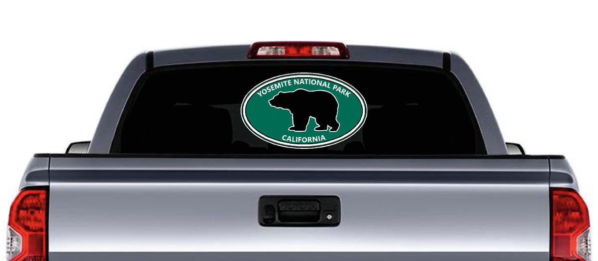 Yosemite National Park California Bear oval sticker
