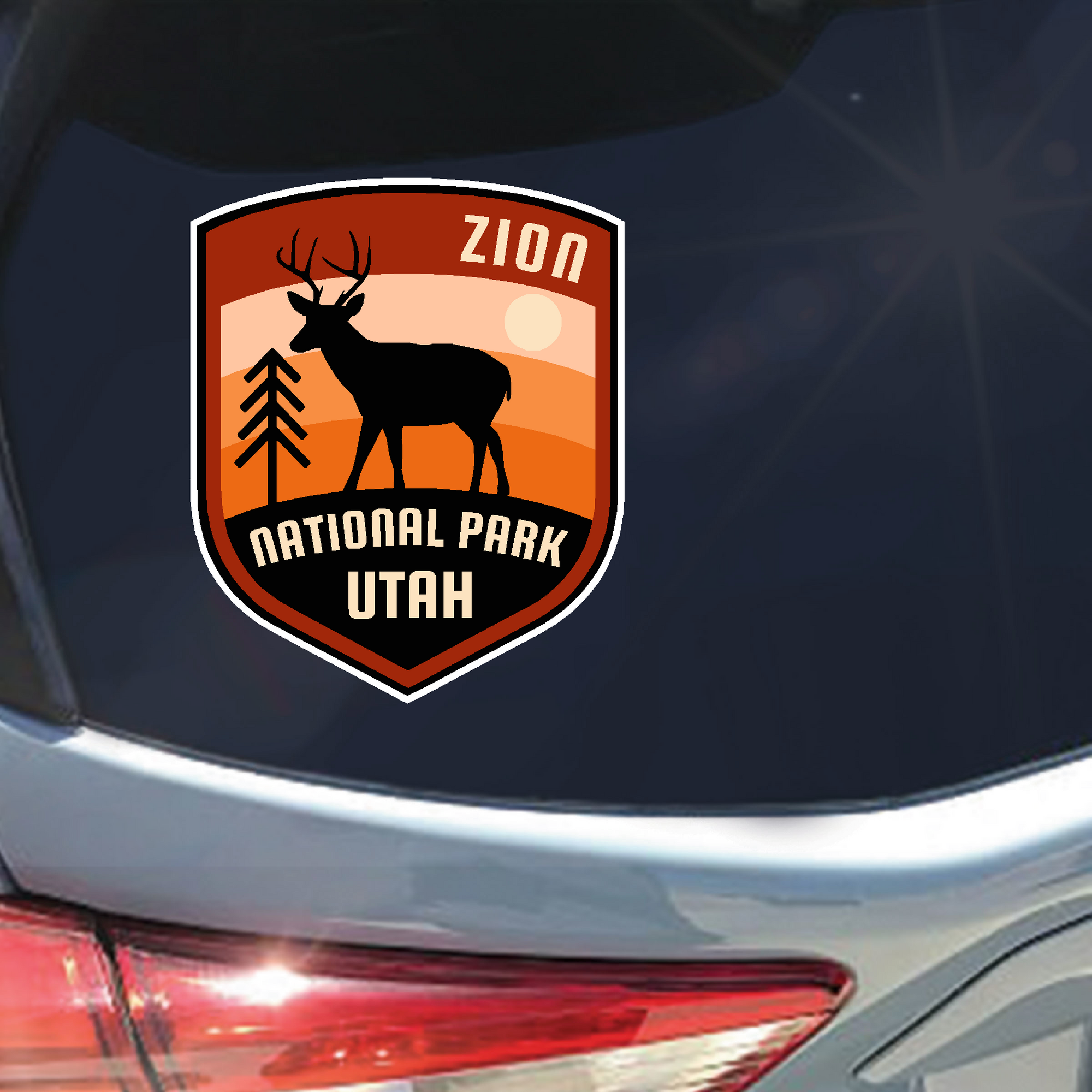 Zion National Park Utah Deer Badge sticker